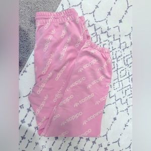 Adidas women pink logo track pant